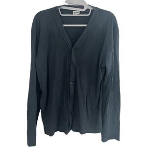 CP Shades Cardigan Sweater •L• Blue Gray Button Down Cotton Rayon Knit